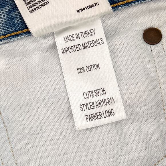 AGOLDE Parker Long Cutoff Denim Shorts Swapmeet Light Blue Size 29 - Picture 4 of 5